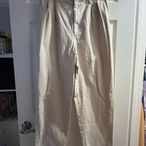 GAP Straight-Leg Pleated Pants in khaki